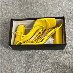 PrettyLittleThing Yellow Heels